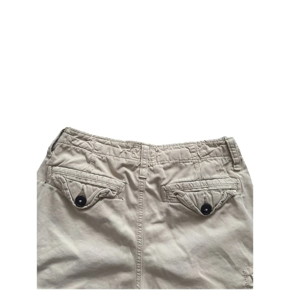 Vintage American Eagle Men's Y2K Cargo Shorts‎ Sz 30 Cream Classic Fit Pockets